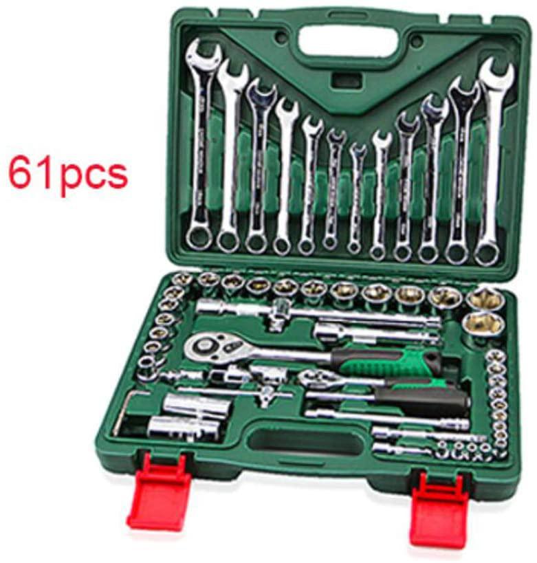 Keys For Car Repair Ratchet Wrench Set Universal Socket Head Combination Torque Gear Spanner Collection Hand Tool Kit,61pcs