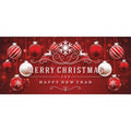 7 ft. x 16 ft. Red Ornaments in Snow Christmas GaraDoor Decor Mural for Double Car Garage