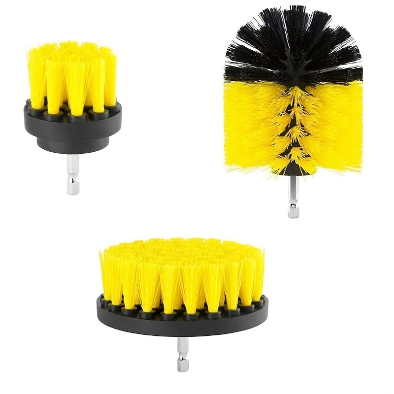 Drill Brush, Power Scrubber Cleaning Brush Extended Long Attachment Set All Purpose Drill Scrub Brushes Car Polishing Pad Kit (Not Included Drill)