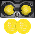 2 Pack Car Cup Holder Coasters, 2.75 Inch Non-Slip PVC Insert Cup Coaster, Anti-Scratch Auto Cup Mats for Women Men, Vehicle Interior Accessories Universal for Car, SUV, Truck (D Yellow/2PCS)