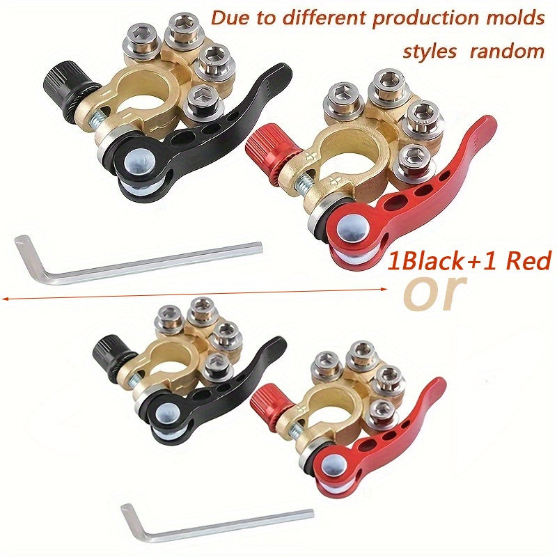 2pcs/set Car Battery Terminal Connector Battery Wire Cable Clamp Terminal Shut-Off Connectors Car