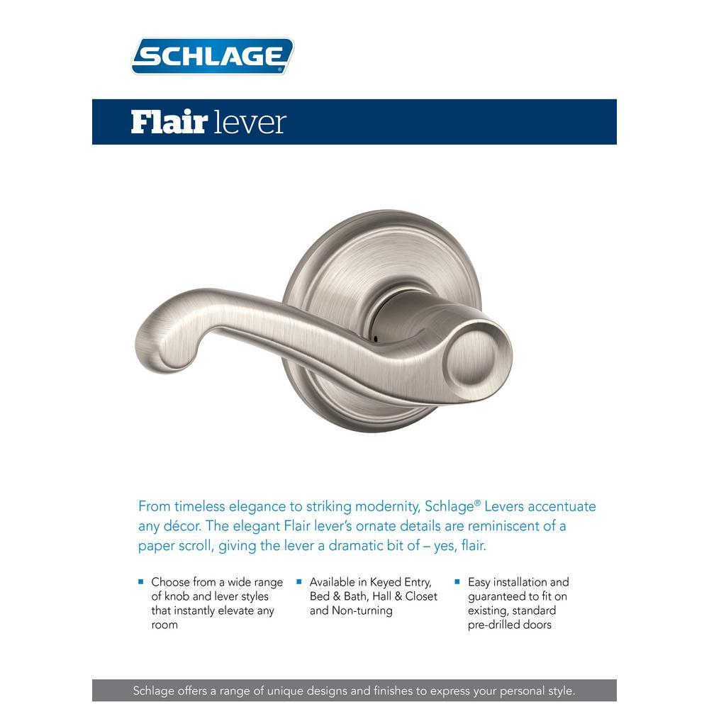 Flair Antique Brass Bed/Bath Door Lever