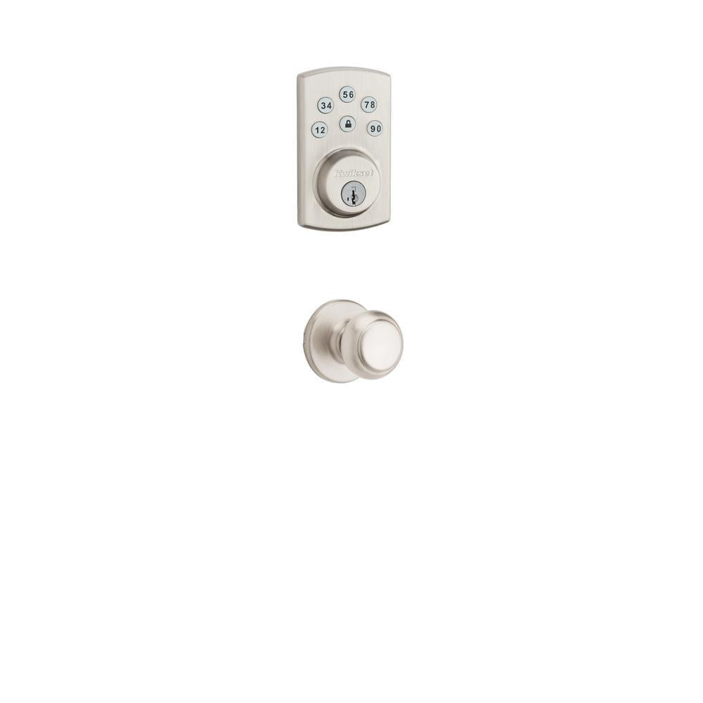 Powerbolt2 Satin Nickel Single Cylinder Electronic Deadbolt Featuring SmartKey Security and Cove PassaKnob