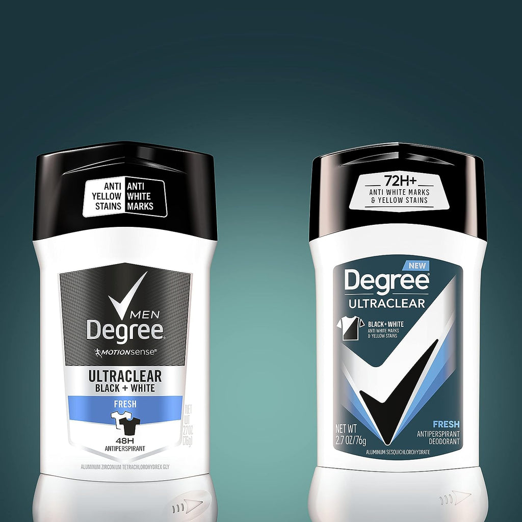 Degree Men UltraClear Antiperspirant Deodorant Fresh, Pack of 12, 72-Hour Sweat &amp; Odor Protection Antiperspirant For Men With MotionSense Technology 2.7 oz