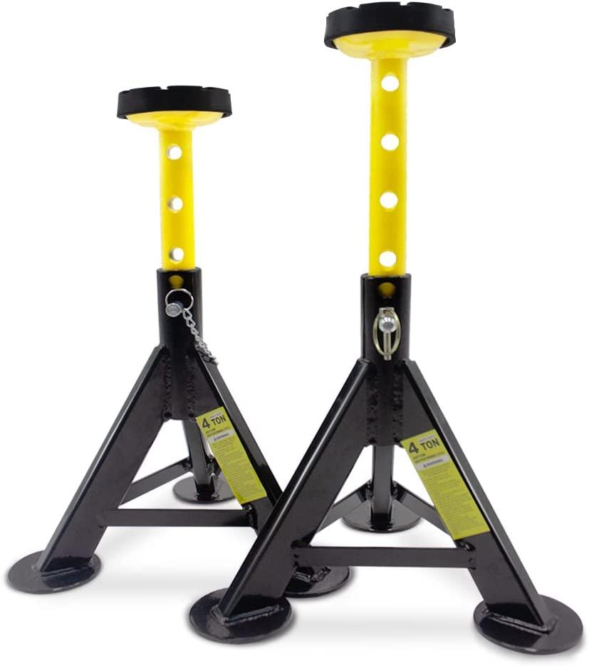 BESTOOL Jack Stands 4 ton 8,000 lbs Capacity with LocSupport Pins Jack Stand, 1 Pair, Black