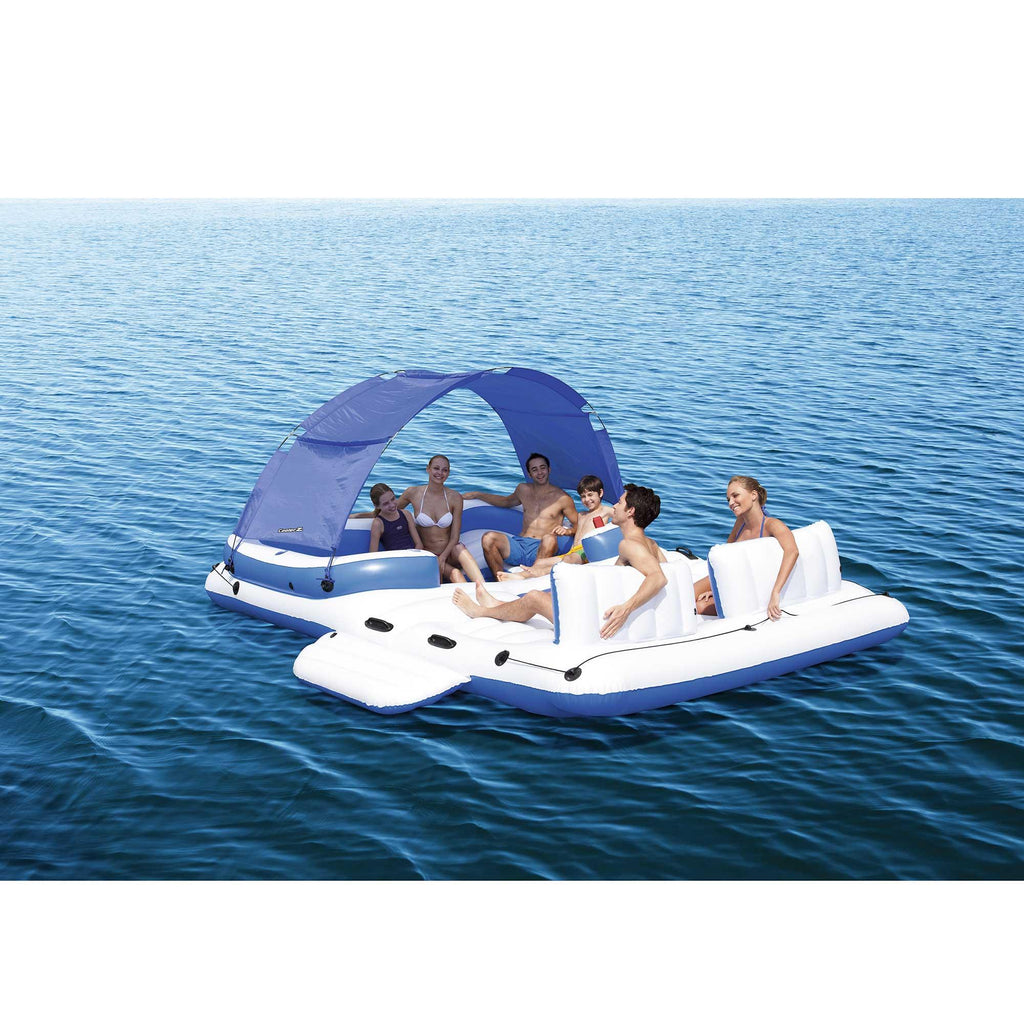 Inflatable Canopy Island Float &amp;  Tropical Breeze 6 Person Float