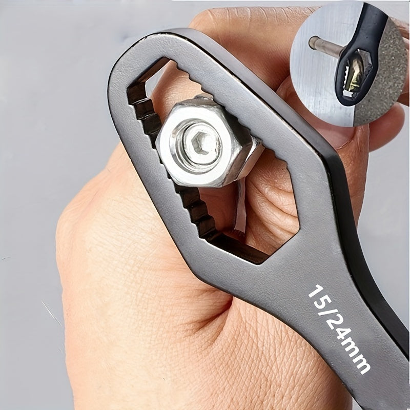 1pc Universal Double Ended Wrench, Self-Tightening 8-22mm Screw Nuts Repair Wrench, Double-Headed Ratchet Spanner, Adjustable Torx Spanner