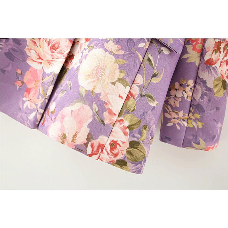 double breasted floral print coat