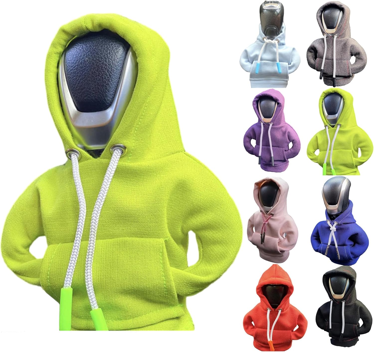 Car Shift Knob Hoodie, Funny Gear Shift Knob Shirt Sweater, Winter Warm Shift Knob Cover Sweater Shirt, Automotive Interior Novelty Accessories Decorations, Universal Fit Knob Cover Gift (Green)