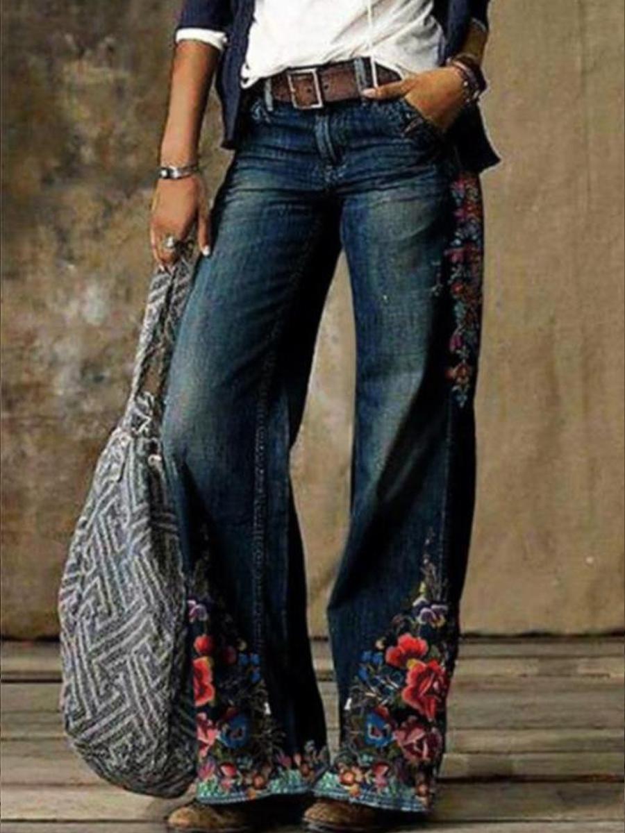 Fashion Wide-Leg Pants Jeans