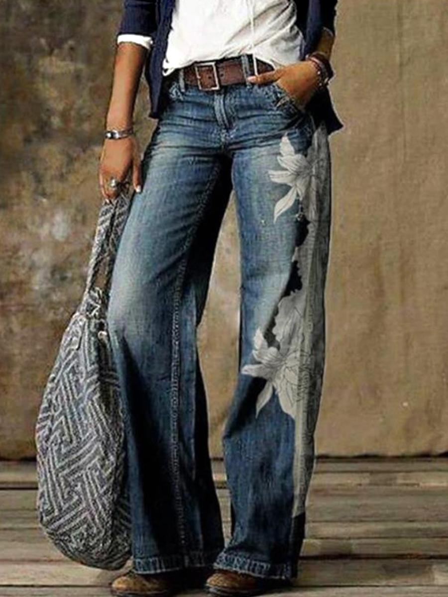 Fashion Wide-Leg Pants Jeans