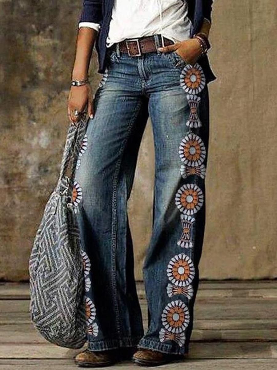 Fashion Wide-Leg Pants Jeans