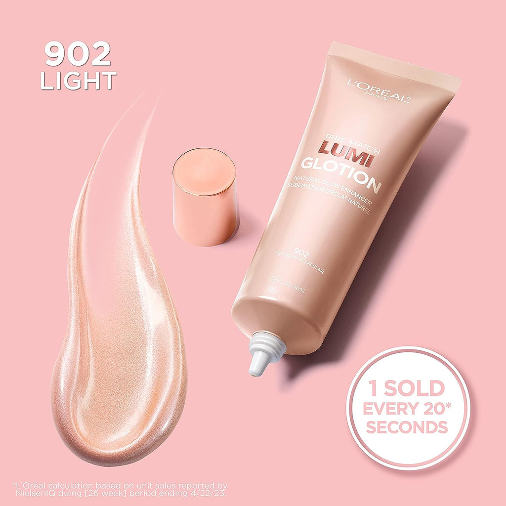 L’Oréal Paris Makeup True Match Lumi Glotion, Natural Glow Enhancer, Illuminator Highlighter Skin Tint, for an All Day Radiant Glow, Light, 1.35 Ounces