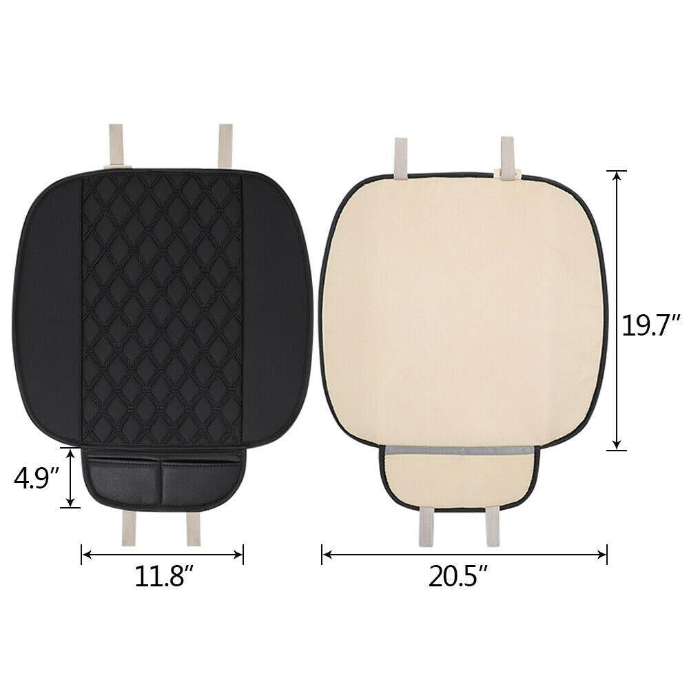 Black/Red Leather Car Seat Front Cushion Waterproof Universal Protector