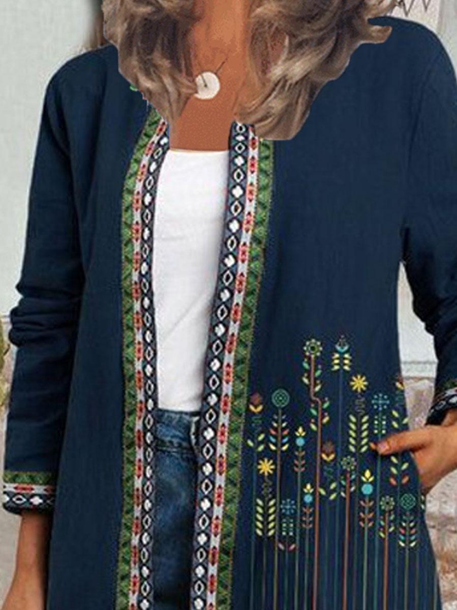 Floral Print Loose Cardigan Jacket