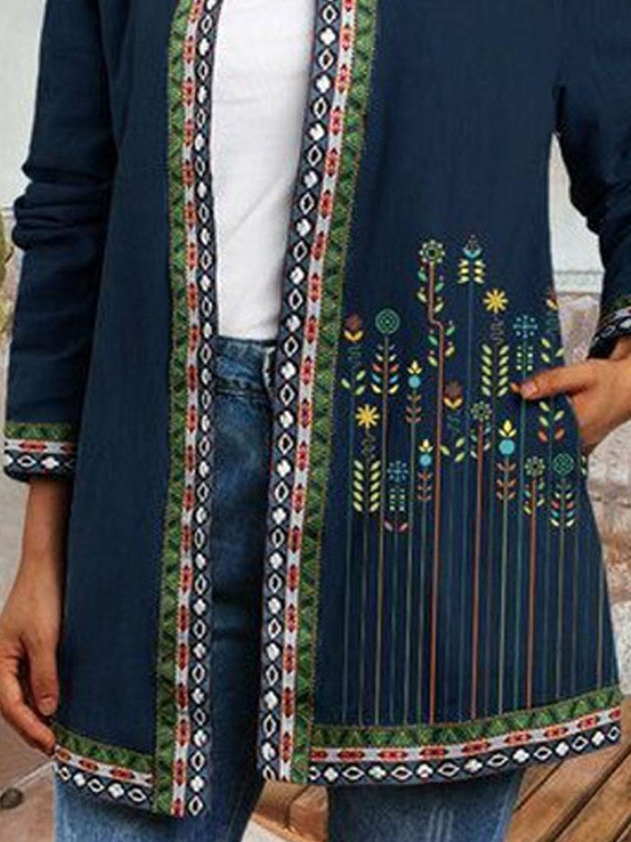 Floral Print Loose Cardigan Jacket