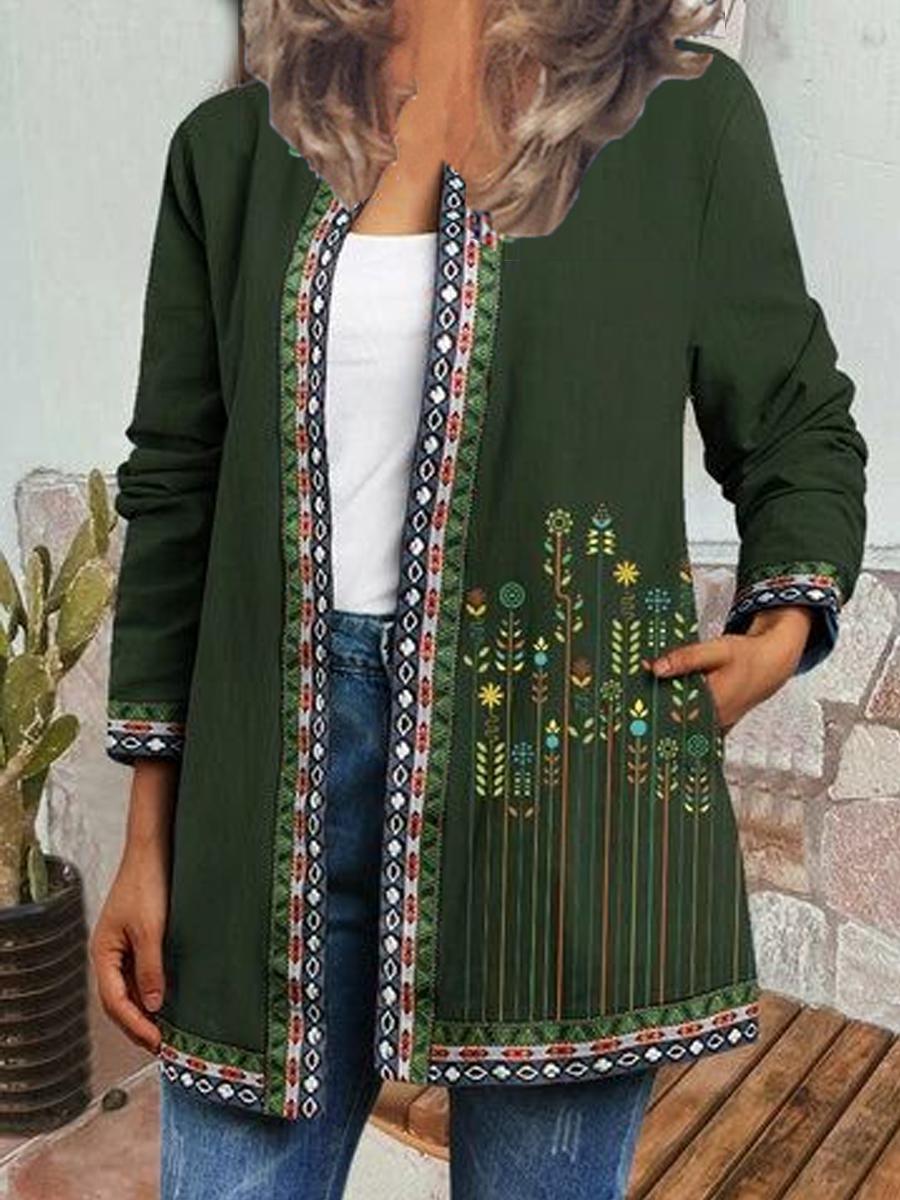 Floral Print Loose Cardigan Jacket