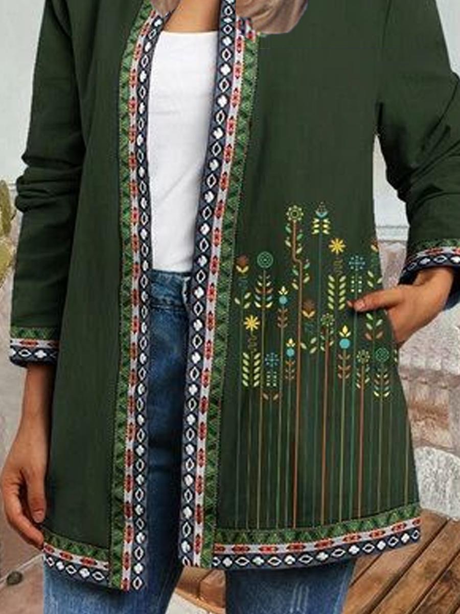 Floral Print Loose Cardigan Jacket