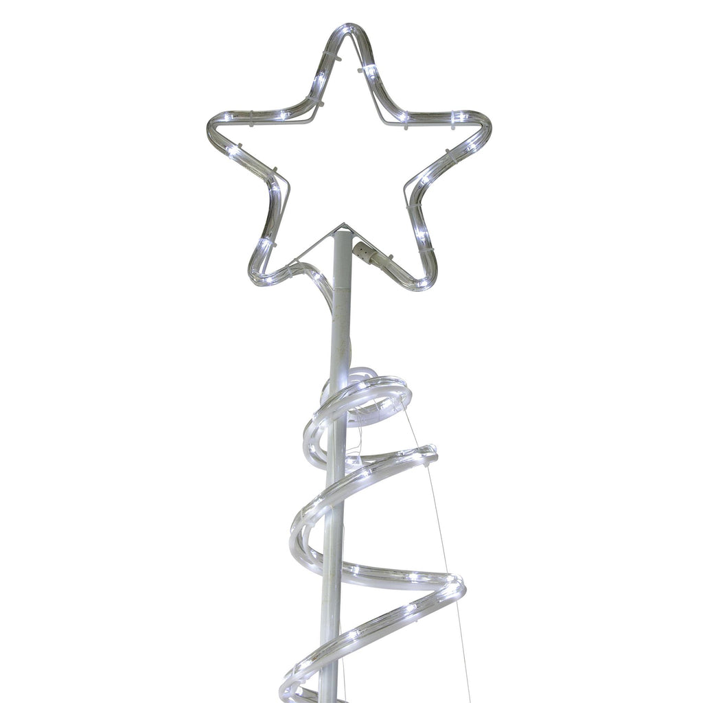 7? LED White Spiral Rope Light Tree with Star Tree Topper