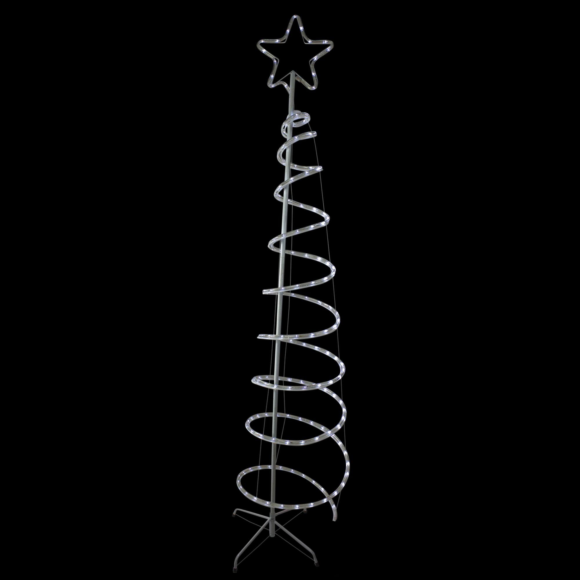 7? LED White Spiral Rope Light Tree with Star Tree Topper