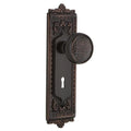 Egg and Dart Plate Interior Mortise Craftsman Door Knob in Timeless Bronze