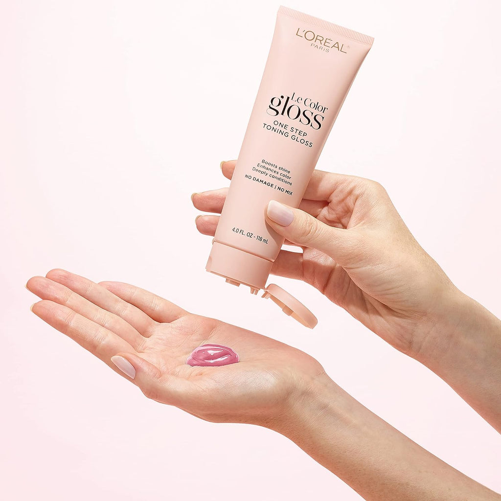 L’Oréal Paris Le Color Gloss One Step In-Shower Toning Hair Gloss, Neutralizes Brass, Conditions &amp; Boosts Shine, Blush Blonde, 4 fl oz