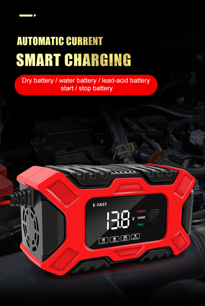 6A 12V Digital Car Battery Charger Full Automatic Car Battery Charger Power Puls Repair Chargers Lead Acid AGM Battery Charger