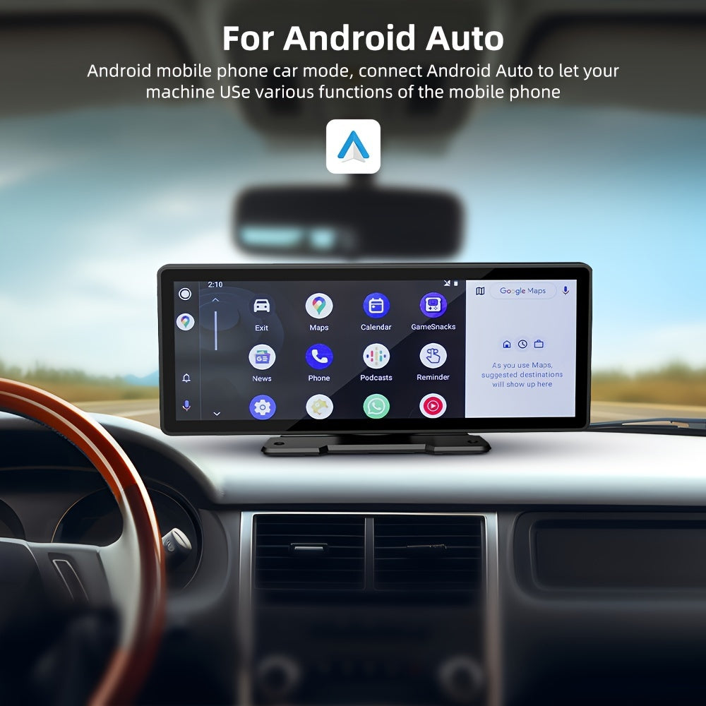 Wireless Car Stereo, 10.26" IPS Touch Portable For Audio Car Radio Receiver Android Auto ,Car Multimedia Player