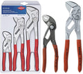 KNIPEX Tools 00 20 06 US2, Pliers Wrench 3-Piece Set &amp; Tools 00 20 72 V01 Mini Pliers in Belt Pouch, Red, 2-Piece