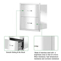 Steel BBQ Double Triple Drawers Outdoor Kitchen Door Silver
