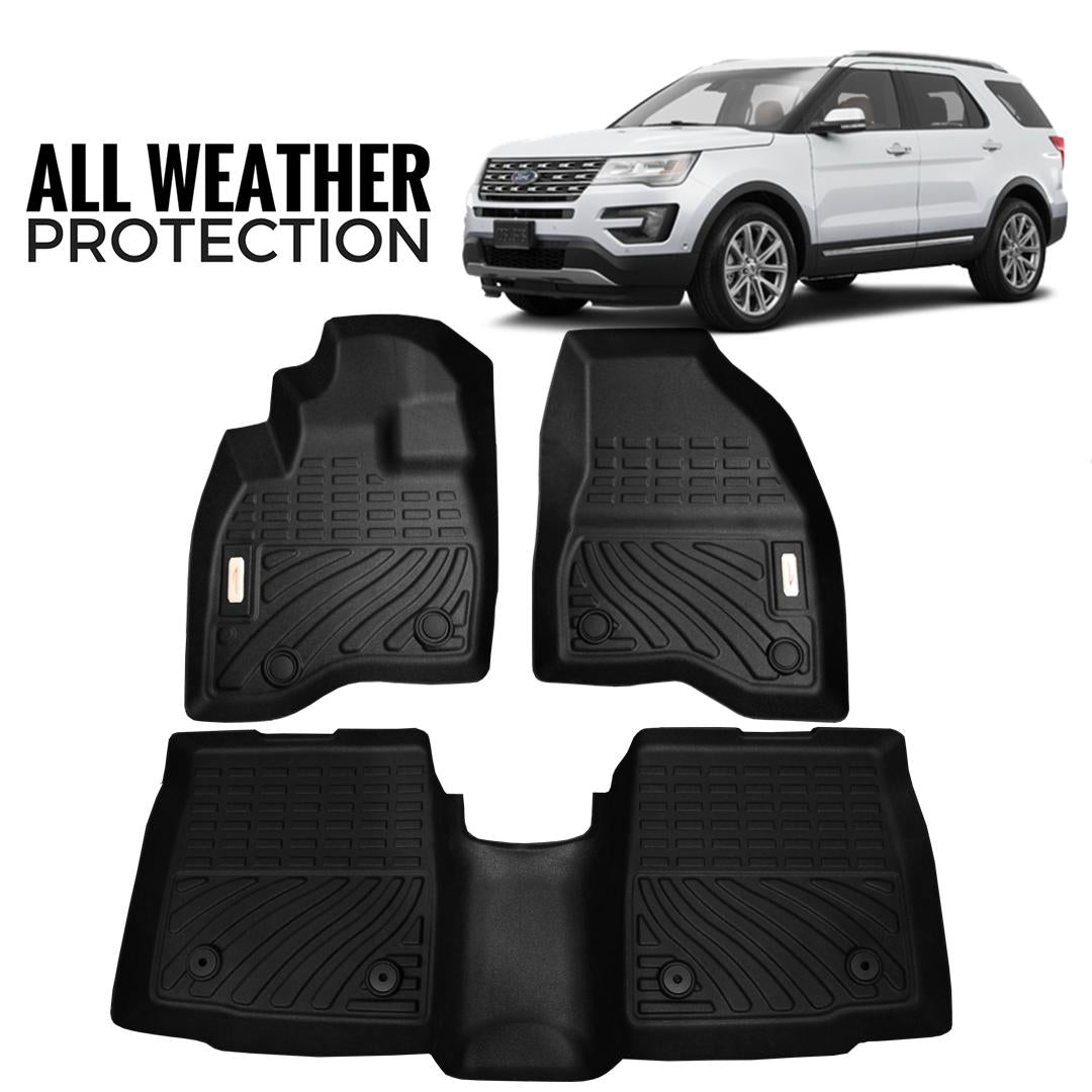 2016 Ford Explorer ALL WEATHER PROTECTION Durable Floor Mats Floorliner Black
