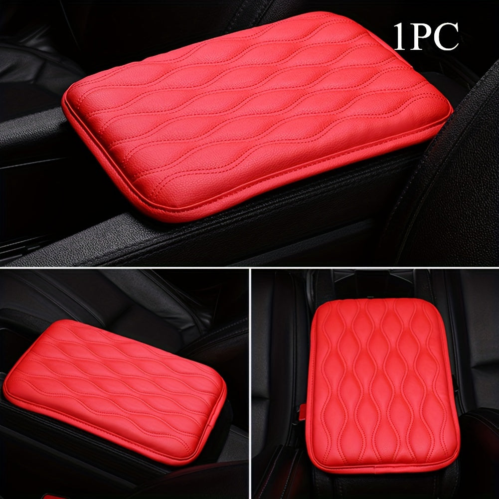 1PC Leather Car Armrest Mat, Universal Interior Auto Armrests StoraBox Mats Dust-proof Cushion Cover Armrest Waterproof Protector