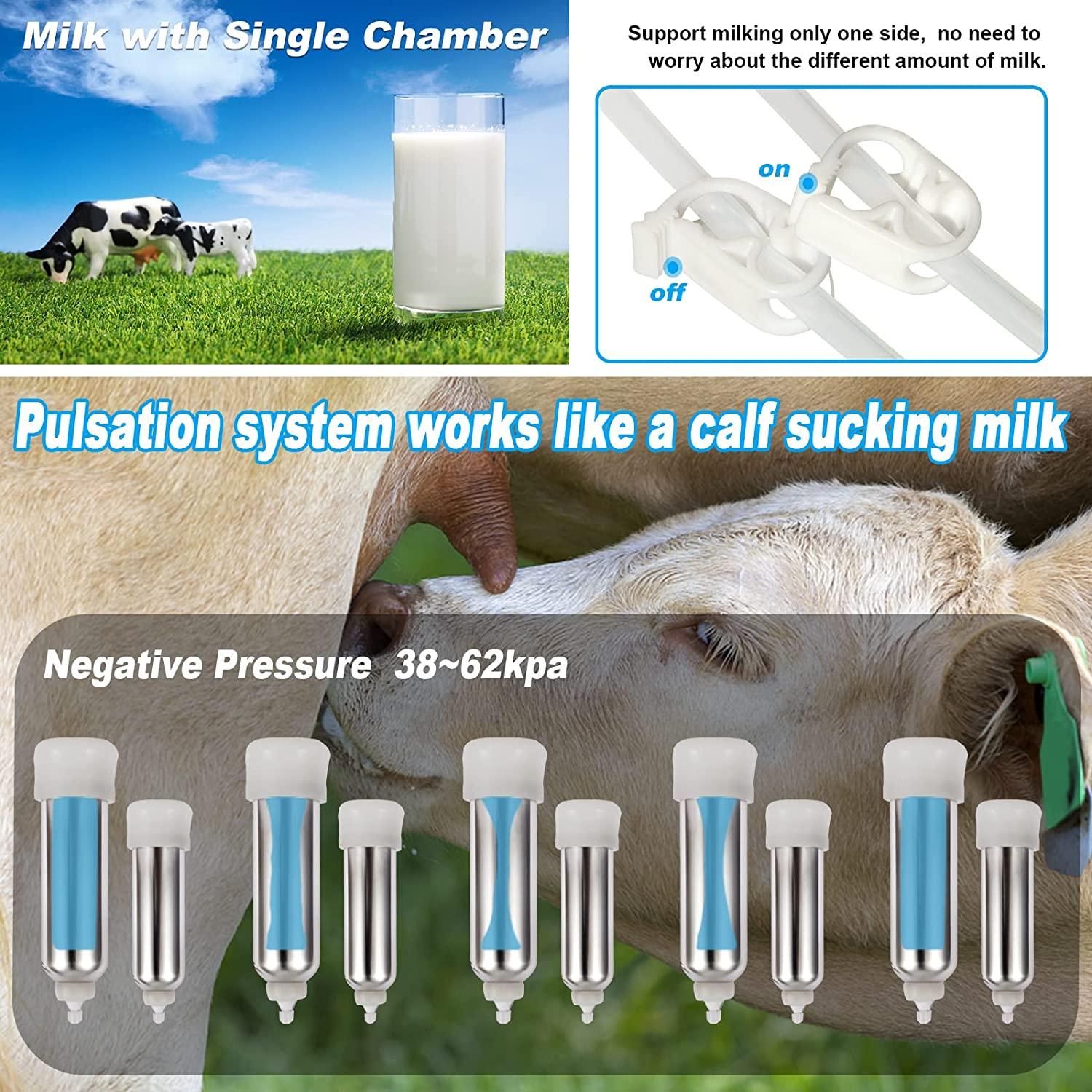 Electric MilMachine for Cow 3L Portable Pulsation Adjustable Vacuum Pressure Pump Milker with Livestock MilMachine