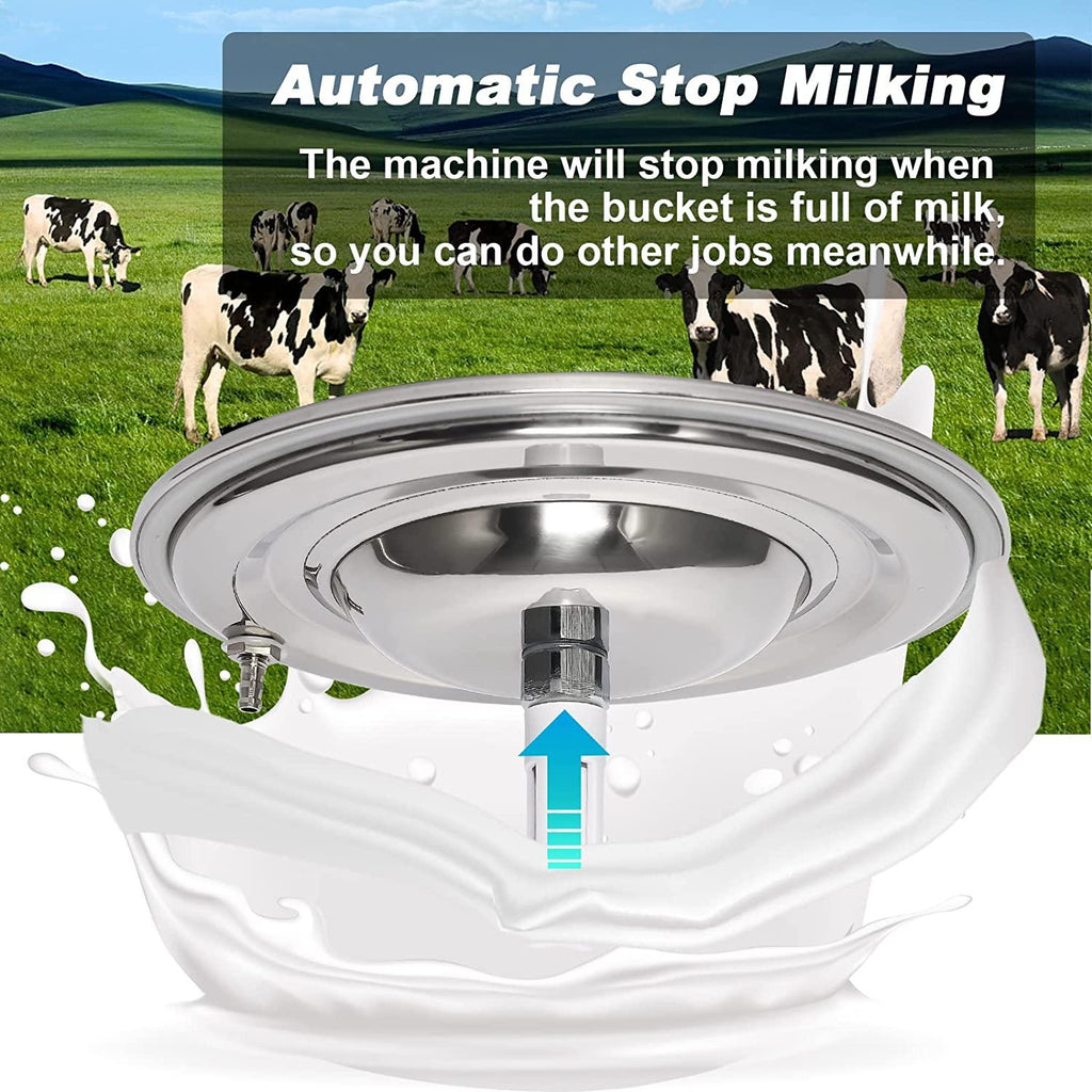 Electric MilMachine for Cow 3L Portable Pulsation Adjustable Vacuum Pressure Pump Milker with Livestock MilMachine