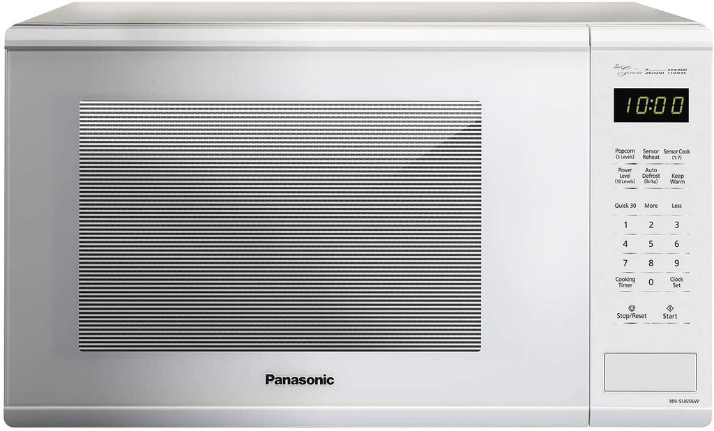 Panasonic NN-SU656W Countertop Microwave Oven with Genius Sensor,  30sec, Popcorn Button, Child Safety Lock and 1100 Watts of CooPower-NN-SU, 1.3 cu. ft, White