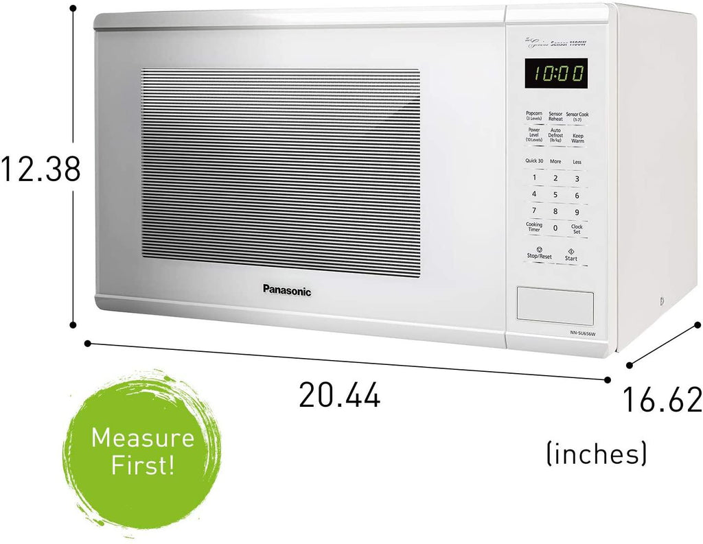 Panasonic NN-SU656W Countertop Microwave Oven with Genius Sensor,  30sec, Popcorn Button, Child Safety Lock and 1100 Watts of CooPower-NN-SU, 1.3 cu. ft, White