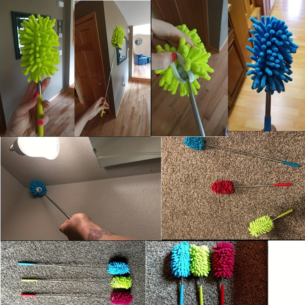 1Pc Microfiber Duster Brush, Extendable Hand Dust Cleaner Anti Dusting Brush Home Duster Air-condition Car Furniture Cleaning Brush Cleaning Tool