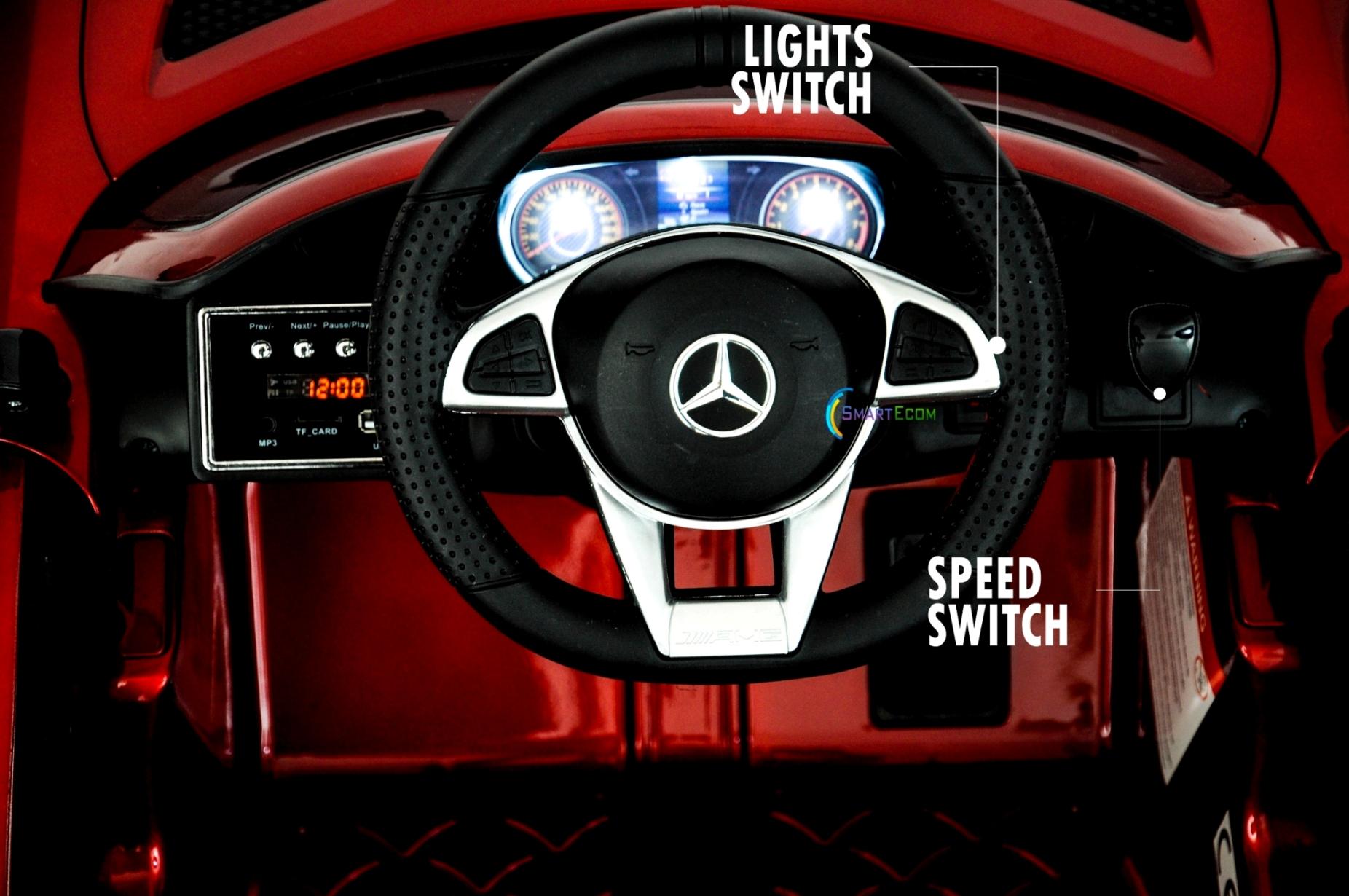 Electric power 12V Mercedes GTR ride on car for Kids with Remote Control Opening doors LED lights MP3 - Red