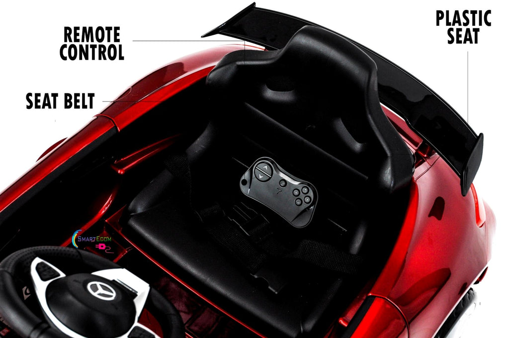 Electric power 12V Mercedes GTR ride on car for Kids with Remote Control Opening doors LED lights MP3 - Red