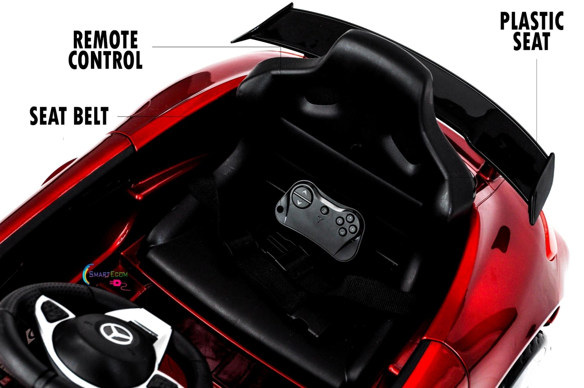 Electric power 12V Mercedes GTR ride on car for Kids with Remote Control Opening doors LED lights MP3 - Red