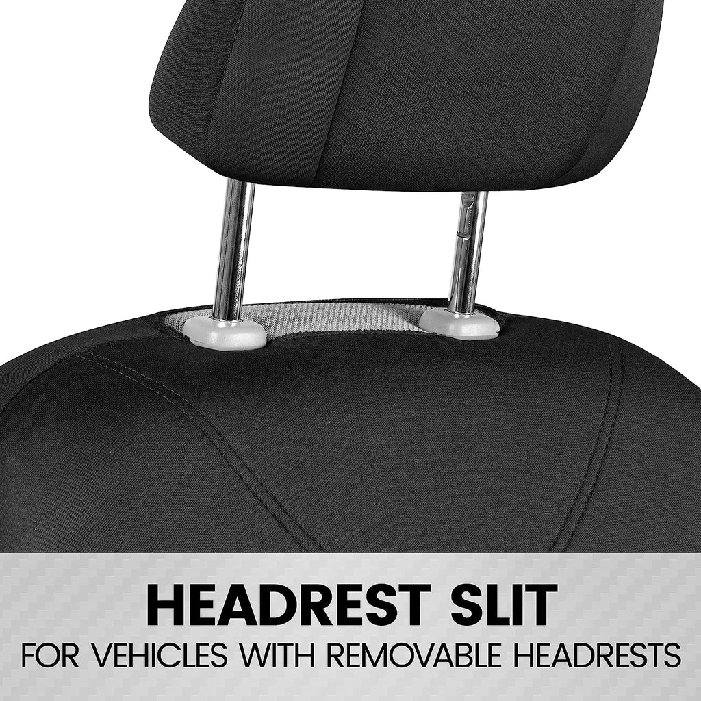 BDK UltraSleek Car Seat Covers, Universal Fit Car Seat Cover Set, Ideal Seat Covers for Cars Trucks SUV, Includes Seat Covers for Front Seats and Rear Bench Seat, Automotive Interior Covers (Black)