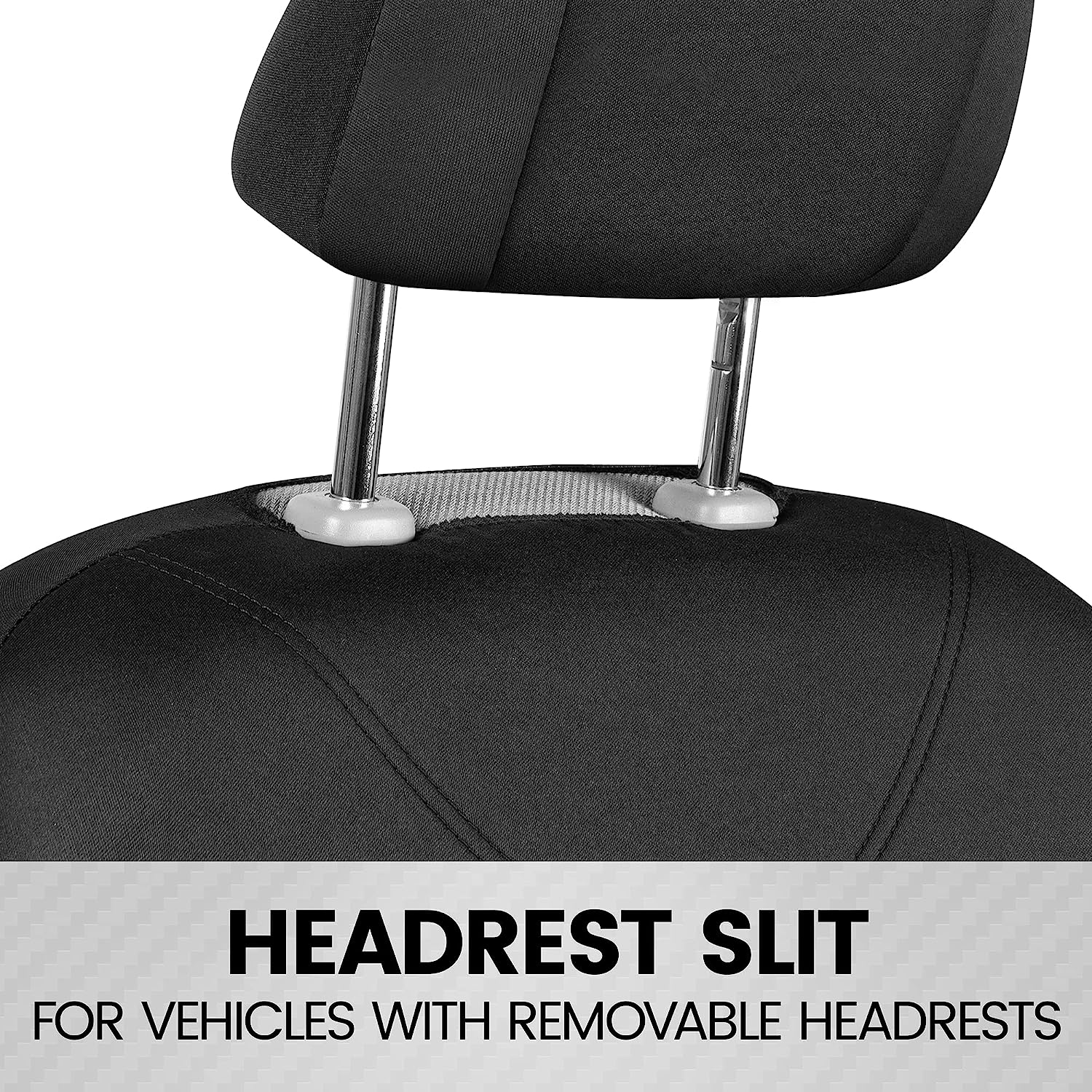 BDK UltraSleek Car Seat Covers, Universal Fit Car Seat Cover Set, Ideal Seat Covers for Cars Trucks SUV, Includes Seat Covers for Front Seats and Rear Bench Seat, Automotive Interior Covers (Black)