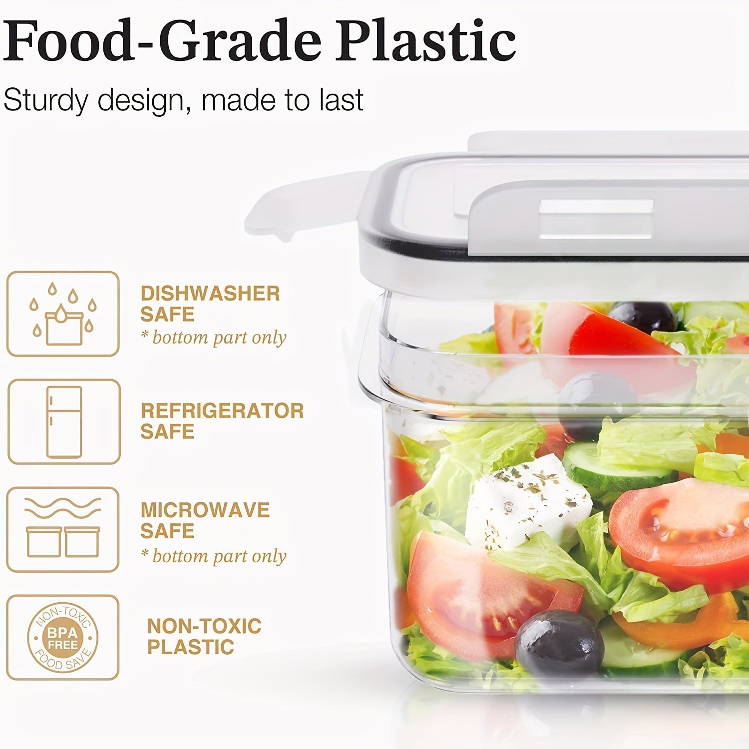 9Pcs Airtight Food StoraContainers With Lids,BPA Free,Plastic Kitchen And Pantry Canisters For Cereal,Dry Food,Flour And Sugar,Dishwasher Safe