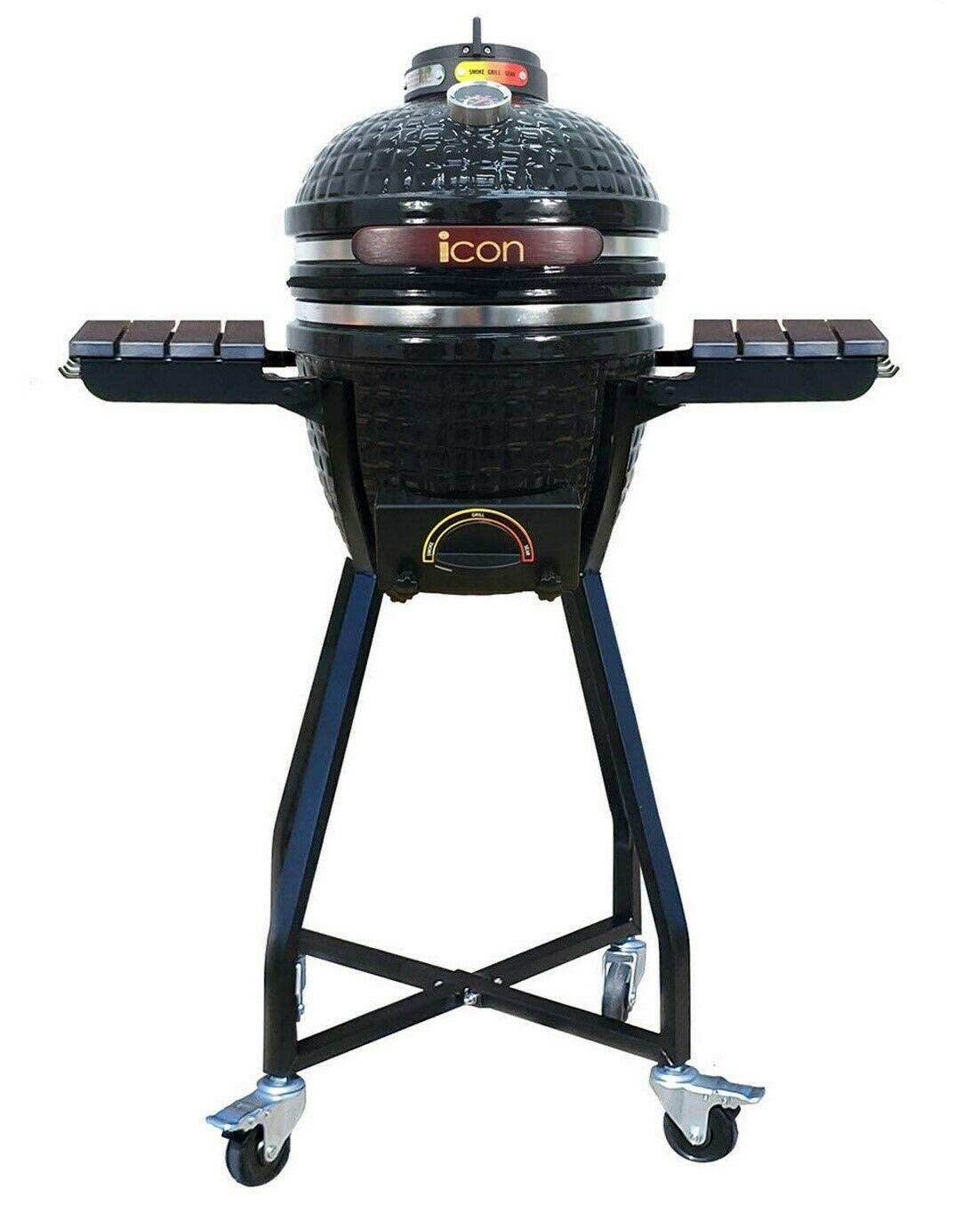 Kamado Grill Ceramic Smoker  Steel Grate