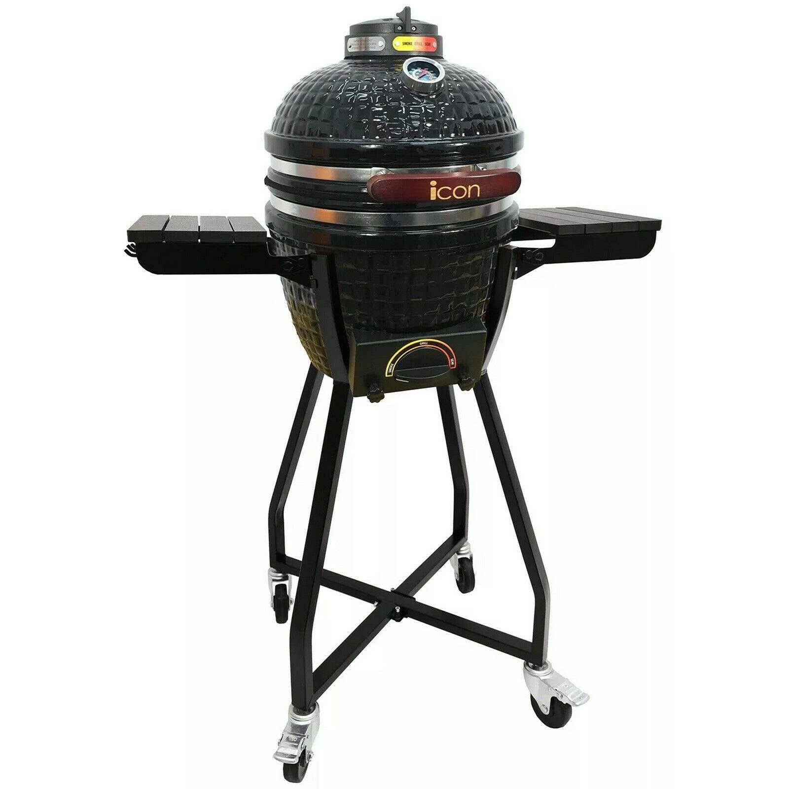 Kamado Grill Ceramic Smoker  Steel Grate
