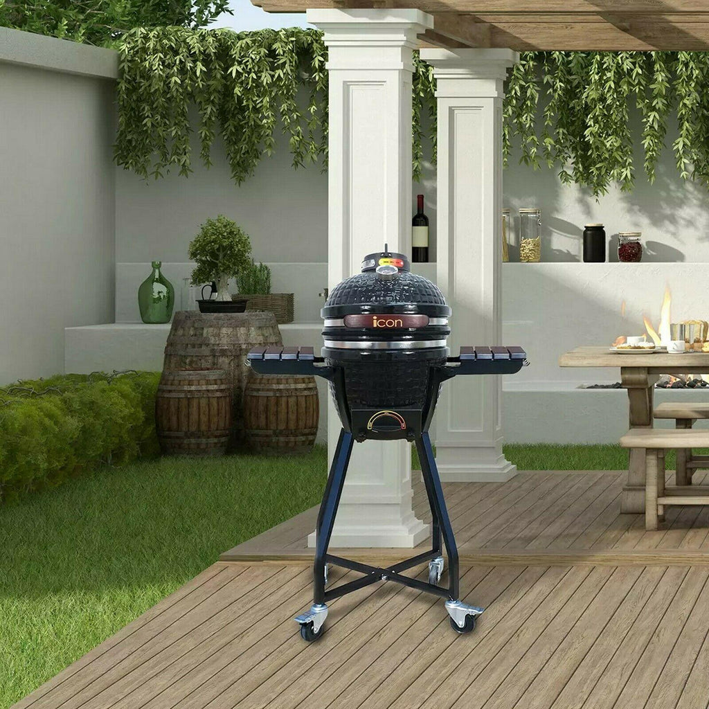 Kamado Grill Ceramic Smoker  Steel Grate