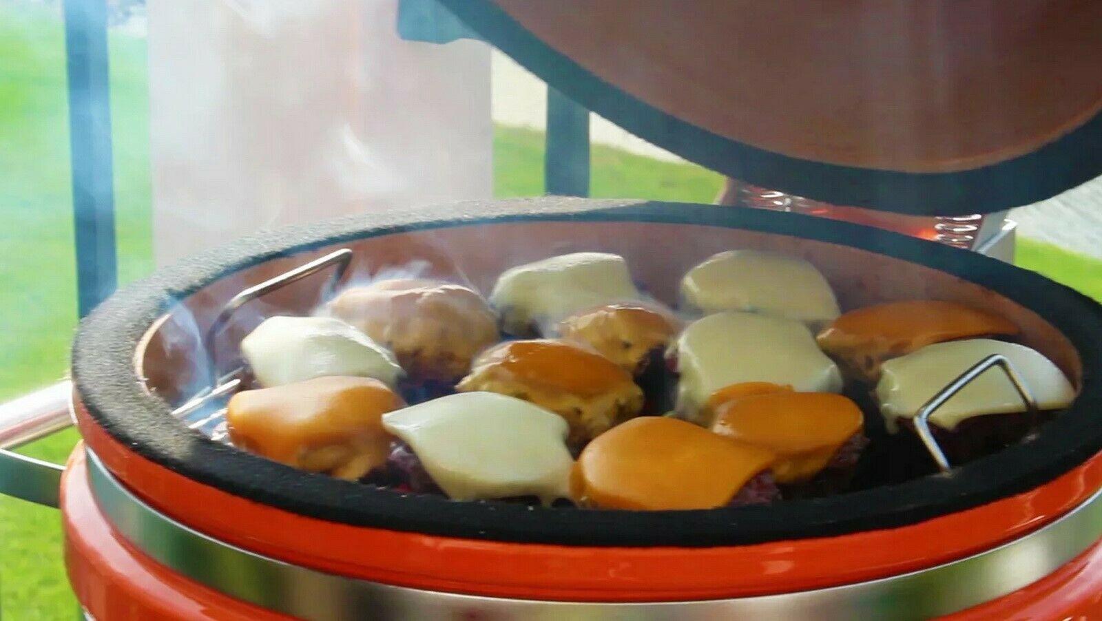 Kamado Grill Ceramic Smoker  Steel Grate