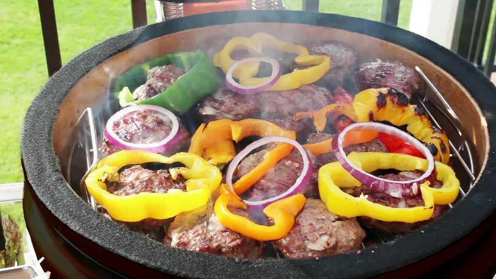 Kamado Grill Ceramic Smoker  Steel Grate