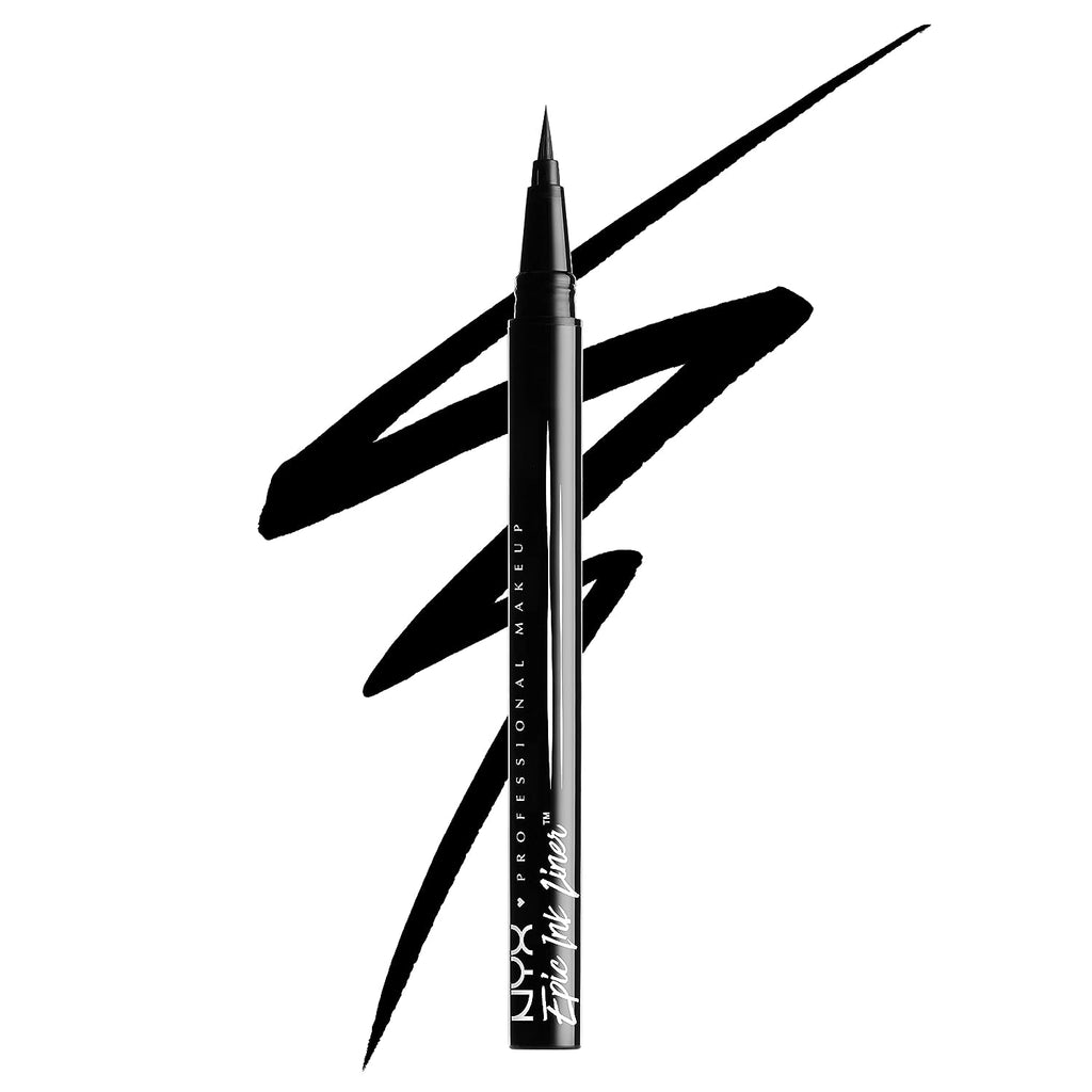 NYX PROFESSIONAL MAKEUP Epic Ink Liner, Waterproof Liquid Eyeliner-Black, Vegan Formula &amp; Mechanical Eyeliner Pencil, Black &amp; Mechanical Eyeliner Pencil, White
