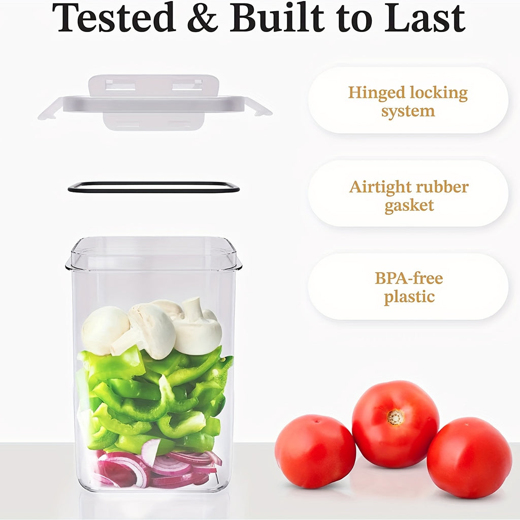 5pcs Airtight Food StoraContainers Set With Lids, BPA Plastic Dry Food Canisters For Kitchen Pantry Organization, Dishwasher Safe, With Labels
